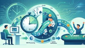 Иллюстрация процесса транзакций WebMoney для игроков в баккару в современном минималистичном стиле